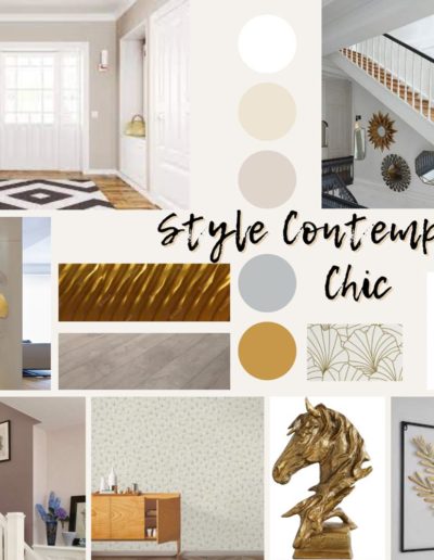 Moodboard Couloir style contemporain & chic par votre décoratrice intérieure - Hauts-de-France